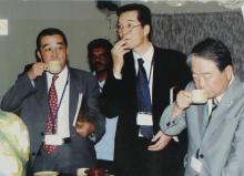 Attendees of the MoU (IIT Madras and Kyushu University) meeting having refreshments, 2006