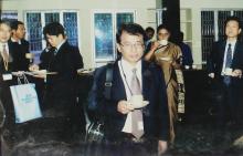Attendees of the MoU (IIT Madras and Kyushu University) meeting having refreshments, 2006
