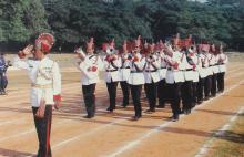 A marching band performs during the 12th Inter-IIT Staff Sports Meet, 2004