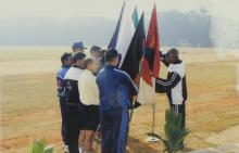 The flags of various Indian Institutes of Technology (IITs) at 12th Inter-IIT Staff Sports Meet, 2004