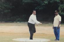 A participant parts in the 12th Inter-IIT Staff Sports Meet, 2004