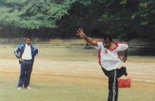 A participant competes in the 12th Inter-IIT Staff Sports Meet, 2004