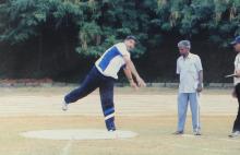 Discus throw competition in progress at the 12th Inter-IIT Staff Sports Meet, 2004