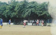 A football match underway at the 12th Inter-IIT Staff Sports Meet, 2004