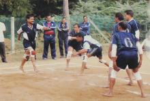 People participate in kabaddi at the 12th Inter-IIT Staff Sports Meet, 2004