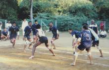 People participate in kabaddi at the 12th Inter-IIT Staff Sports Meet, 2004