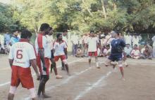 People participate in kabaddi at the 12th Inter-IIT Staff Sports Meet, 2004