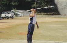 Javelin throw in progress at the 12th Inter-IIT Staff Sports Meet, 2004