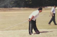 Javelin throw in progress at the 12th Inter-IIT Staff Sports Meet, 2004