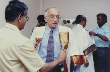 Prof. M. S. Ananth wears convocation robes, 42nd Convocation (2005)
