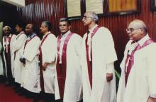 Members of the Institute's faculty at the 42nd Convocation, 2005