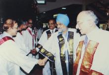 The distinguished guests interact with faculty members at the 42nd Convocation, 2004