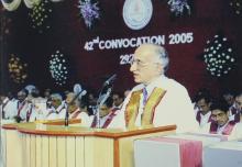 Prof. M. S. Ananth speaks at the 42nd Convocation, 2005 