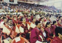 Some of the graduating students photographed at the 42nd Convocation, 2005