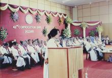 Dr. Usha Titus speaks at the 42nd Convocation, 2005