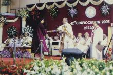 Prof. M. S. Ananth congratulates a student at the 42nd Convocation, 2005