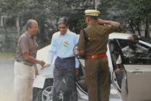 Director Bhaskar Ramamurthi is received by Registrar A. Thirunavukkarasu and SFO Narayan Elumalai, 2012