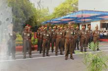 The Institute Security contingent at the security officers’ parade at the 63rd Republic Day, 2012