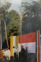 Prof. Bhaskar Ramamurthi hoists the national flag during the 63rd Republic Day celebrations, 2012