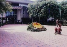 A floral version of the IIT Madras logo for the 35th Convocation at the Student Activities Centre, 1998