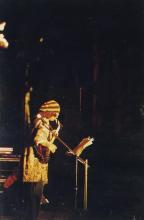 A  guitarist/vocalist  of the headlining band of the ‘Fusion Nite’ event performs at Saarang 2000