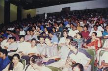 The audience at the solo singing event (possibly) at the Saarang 2000 cultural festival