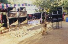 A DJ seen behind his console at the Saarang 2000 cultural festival