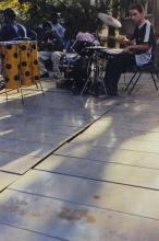 Students participate in an outdoor music event at the Saarang 2000 cultural festival