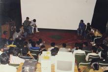 A group discussion or possibly a debate taking place at the Saarang 2000 cultural festival