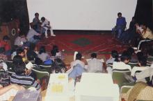 A group discussion or possibly a debate taking place at the Saarang 2000 cultural festival