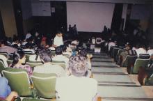 A group discussion or possibly a debate taking place at the Saarang 2000 cultural festival