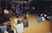 Students perform at an outdoor music event at the Saarang 2000 cultural festival
