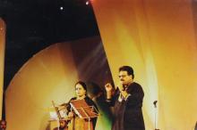 S. P. Sailaja and S. P. Balasubrahmanyam performing during the ‘Lite Music Nite’ event at Saarang 2000