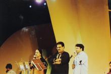 S. P. Sailaja and a vocalist perform at the ‘Lite Music Nite’ at Saarang 2000