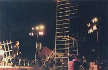 A performer is seen on stage during the ‘Lite Music Nite’ event at Saarang 2000
