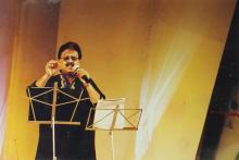 S. P. Balasubrahmanyam performing during the ‘Lite Music Nite’ at Saarang 2000