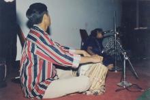 A Carnatic music ensemble performs at an event held at the Saarang 2000 cultural festival