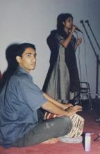 Participants of a Carnatic Music event (possibly) performs at the Saarang 2000 cultural festival