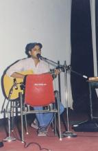 A participant performs at an event held during the Saarang 2000 cultural festival