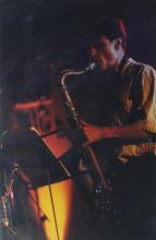 A saxophonist performing at the Saarang 2000 cultural festival