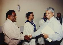 Dr. Gururaj Deshpande poses for a photograph at the Special Convocation (2001)