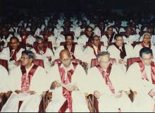 The IIT Madras faculty members follow the proceedings of the Special Convocation, 2001