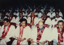 The IIT Madras faculty members follow the proceedings of the Special Convocation, 2001