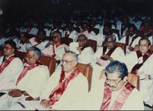 Faculty members attend the Special Convocation, 2001