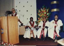 Prof. C. R. Muthukrishnan addresses the audience at the 2001 Special Convocation