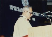 Prof. C. R. Muthukrishnan addresses the audience at the 2001 Special Convocation