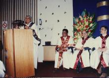 Dr. Gururaj Deshpande addresses the audience at the Special Convocation, 2001