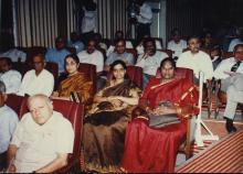 Audience members watch the Special Convocation ceremony, 2001
