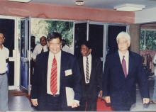 Prof. R. Natarajan and Mr. Azim Premji arrive at the Student Activities Centre (SAC),  38th Convocation (2001)