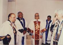 Mr. Krishnaswamy Kasturirangan, Prof. C. R. Muthukrishnan and Mr. Azim Premji at the 38th Convocation, 2001